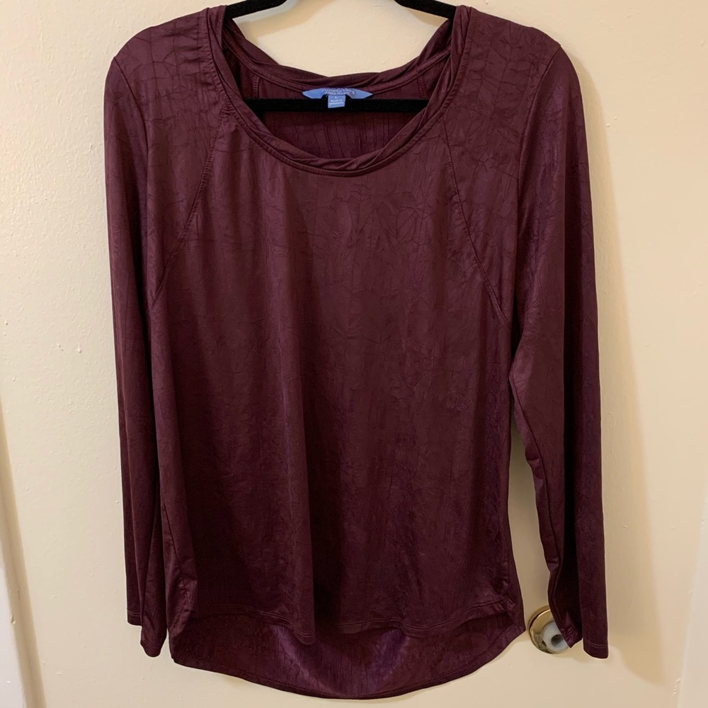 Maroon Vera by Vera Wang textured long sleeve